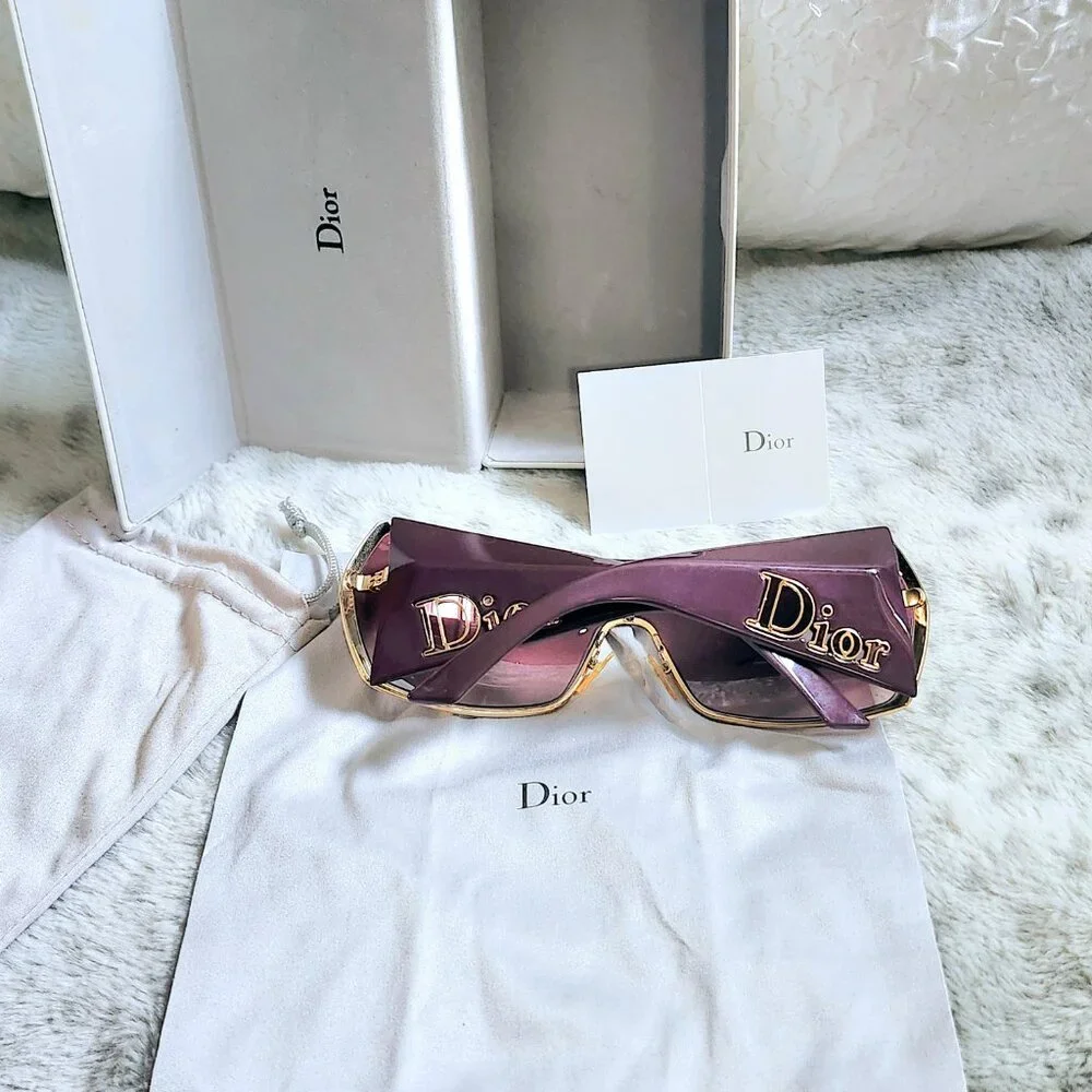DIOR vintage purple wrap sunglasses - Picture 3 of 5
